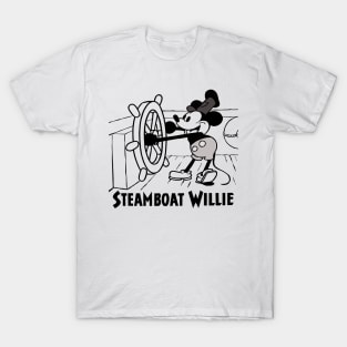 Steamboat Willie Nostalgia - Vintage Animation Print T-Shirt